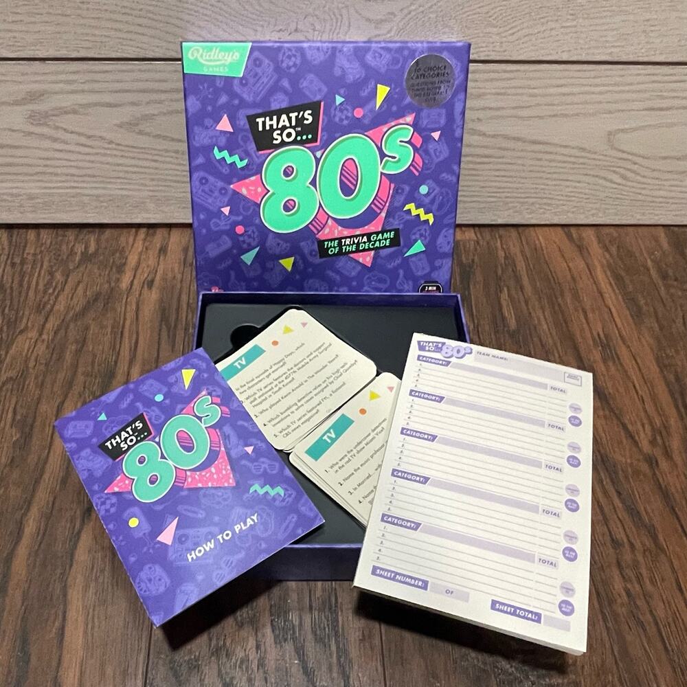 Thats So 80s Trivia Card Game Adult Party 2+ Players Item QUZ011 Complete Game